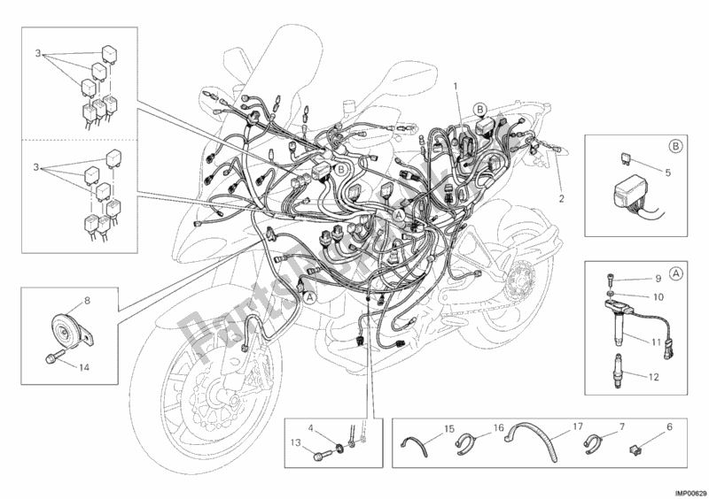 All parts for the Wiring Harness of the Ducati Multistrada 1200 S ABS 2010